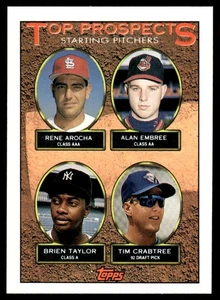 1993 Topps Rene Arocha/Alan Embree/Brien Taylor/Tim Crabtree St. Louis - Picture 1 of 2