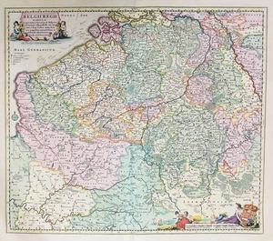 Belgique Belgium Belgien Luxemburg Luxembourg Letzebuerg carte map Visscher - Picture 1 of 1