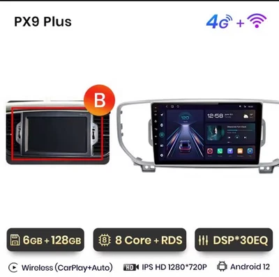 Autoradio Kia Sportage 2016-2021 4G+WIFI 6G+128GB Android 13 CarPlay-AndroidAuto - Imagen 1 de 4