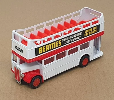 Corgi 12cm Long Diecast D599 - AEC Open Top Bus - White/Red - Image 1 of 4