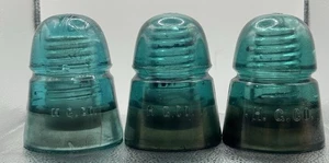 3 H.G. Aislador de vidrio acuático verde CO estilo colmena - Imagen 1 de 6