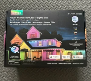 GOVEE Permanent Outdoor Lights Elite 150Ft RGBIC with 108 LED Lights H805C WHITE - Picture 1 of 3