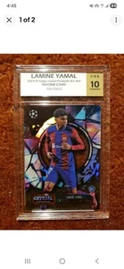 *LAMINE YAMAL* 2023-24 Topps Crystal Premium UCL #27 *CGS 10* RC Rookie Card - Picture 1 of 2