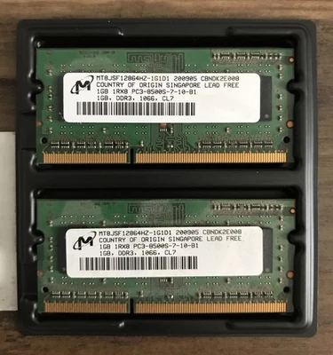 Memorie Ram 2 x 1 GB DDR3 SODIMM Kit per MAC/PC - Immagine 1 di 4