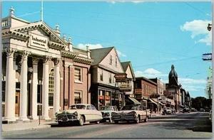 c1950s WARREN, Rhode Island Postcard "MAIN STREET" Downtown Scene / Unused - Picture 1 of 2
