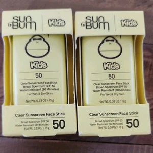2PK Sun Bum KIDS Clear Sunscreen Face Stick SPF 50 0.53 oz - Picture 1 of 2