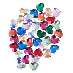 50 Pcs Heart-shaped Nail Decoration Small Gems Jewels for Crafts - Picture 1 of 12