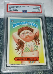 1986 GARBAGE PAIL KIDS STICKERS #126a ARMPIT BRITT SERIES 4 PSA 10 GEM MINT - Picture 1 of 2