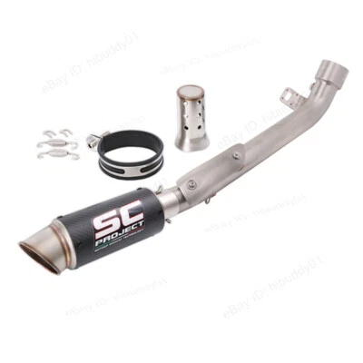 GSXR1000 K7 K8 2007 2008 para Suzuki tubo de escape medio deslizable puntas silenciadoras de carbono Foto 1 de 4