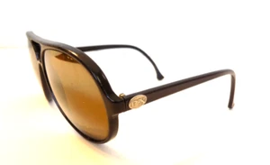 Vintage Herren Übergröße Pouilloux PX Piloten schwarzes Gestell verspiegelt SONNENBRILLE Frankreich - Bild 1 von 12
