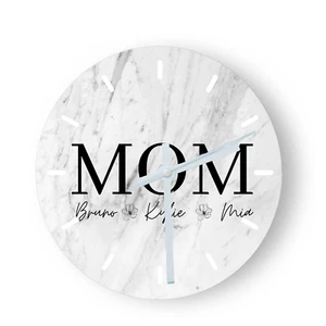 RELOJ DE PARED ""Mamá"" personalizado en vidrio templado regalo perfecto para cualquier ocasión - Imagen 1 de 8