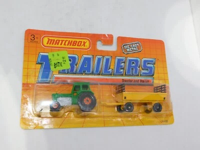 Matchbox Trailers 32400 TP108 Die Cast Metal Green Tractor & Yellow Trailer 1990 - Image 1 of 3