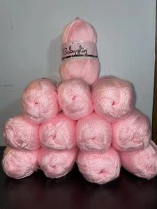 King Cole Baby Glitz DK Yarn: 12 Skeins 100 g Ea. Shade 103 PINK. Same Lot #. - Picture 1 of 19