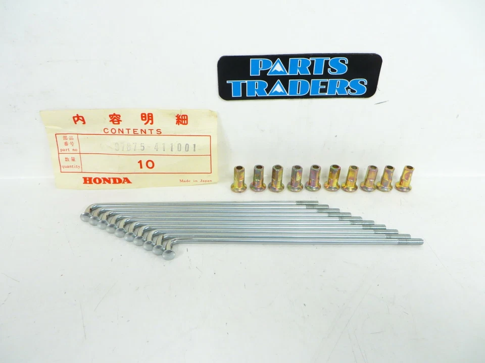 Juego de 10 radios de rueda delantera originales Honda CA72 CA77 Dream Touring 250 305 NOS Foto 1 de 1