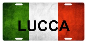 Italy Flag Car Aluminum License Plate Italian Emblem Lucca - Picture 1 of 1