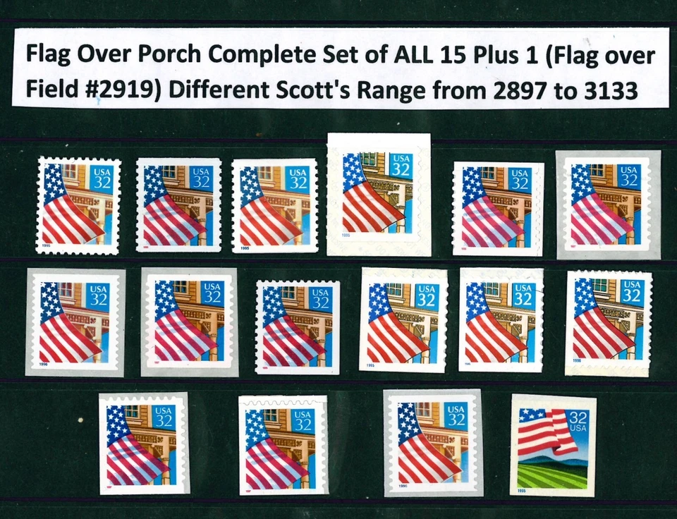 US Scott # 2897 ~ 3133 / Flag Over Porch .32 Set of 15 MNH - Image 1 of 1