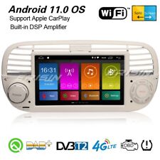 DAB+ Android 11 Autoradio Navi CarPlay DSP WiFi Bluetooth TPMS OBD2 USB Fiat 500