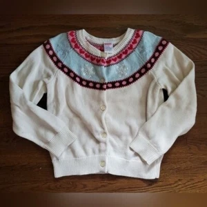 Vtg GYMBOREE Girls 6 winter Snowflake cardigan sweater - Picture 1 of 6