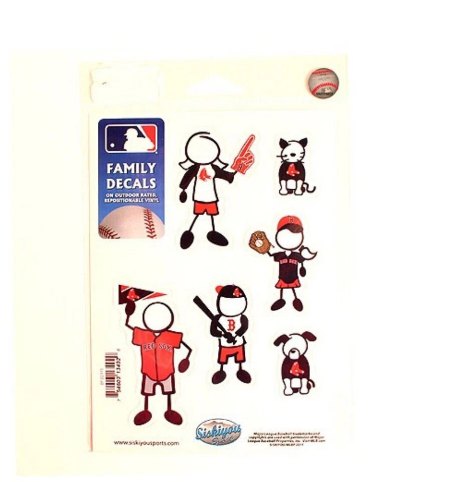 Boston Red Sox Outdoor Rated Vinyl Family Decals MLB Baseball Free Shipping! - Image 1 of 1