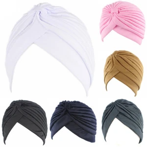 Mode Männer Frauen dehnbar weich indischer Stil Turban Hut Head Wrap Band C GF - Bild 1 von 14
