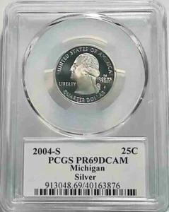 2004 S 25C Silver State Quarter Michigan Proof PR69 DCAM PCGS - Picture 1 of 2