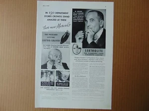 1936 LEKTROLITE und LEKTRO-RASIERER Schauspieler unterstützen Vintage Kunstdruck Anzeige - Bild 1 von 1