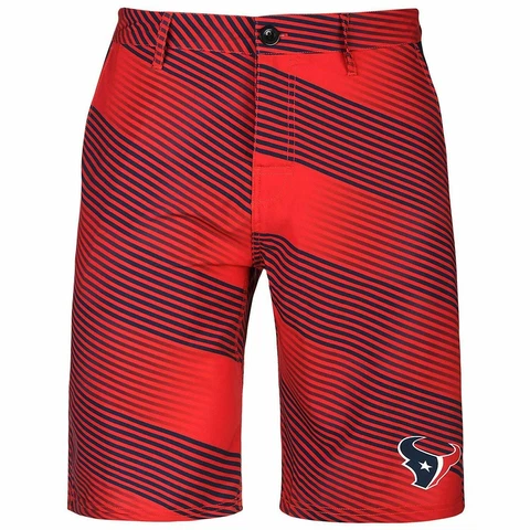 Forever Collectibles NFL Men's Houston Texans Diagonal Stripe Walking Shorts Cover