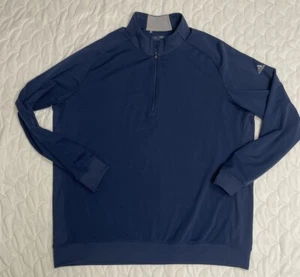 Maglione Adidas Uomo Taglia XL Blu The National Golf Logo Manica Lunga 1/4 Zip - Foto 1 di 12
