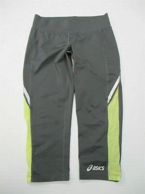 Pantalones capri ASICS para mujer talla XS entrenamiento activo correr yoga gris/neón Foto 1 de 4