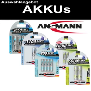 ANSMANN AKKU 9V-Block  D Mono R20 C Baby R14 AAA Micro AA R6 Mignon - Bild 1 von 5
