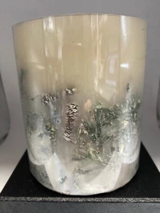 NEW Pottery Barn Winter Forest Scented Real Wax Candle Pillar w/Evergreens NWT - Picture 1 of 5