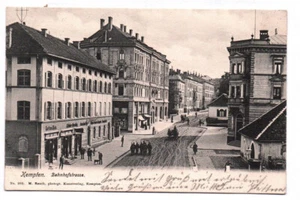 Litho Ak Kempten Bahnhofstrasse 1906 - Bild 1 von 2