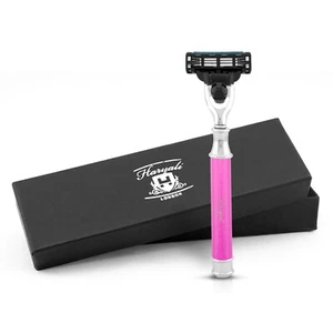 Maquinilla de afeitar 3 Edge para hombre, maquinilla de afeitar para mujer, maquinilla de afeitar Smart Grip para hombre, maquinilla de afeitar facial rosa - Imagen 1 de 9