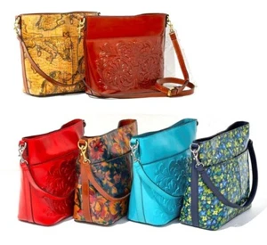 PATRICIA NASH Bolso grande 12"x10"x6" Harper Tote Leather Purse Hombro mano NUEVO - Imagen 1 de 18