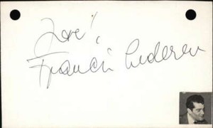 Francis Lederer D.2000 Actor Signed 3" x 5" Index Card