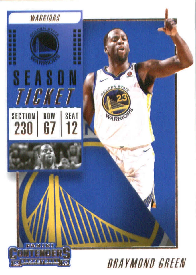 Boleto de temporada 2018-19 Panini Contenders #18 Draymond Green Golden State Warriors Foto 1 de 1
