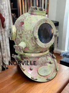 Antique Diving Divers Helmet 18" Morse Mark Boston Navy Scuba Helmet - Picture 1 of 11