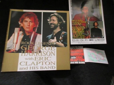 George Harrison Eric Clapton 1991 Japan Tour Book w Ticket Promo Bandaid Beatles - Image 1 of 4