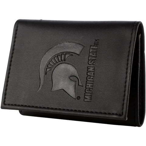 Men's Black Michigan State Spartans Hybrid Tri-Fold Wallet Cover