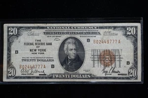 1929 $20 National Note - Federal Reserve of New York in Great Condition - Picture 1 of 2