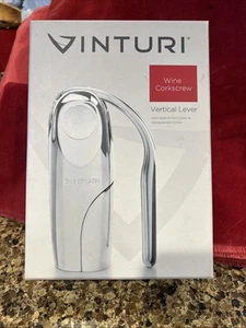 Vinturi Abridor de Vino de Palanca Vertical de Alta Resistencia con Cortador de Lámina Incorporado, Plateado - Imagen 1 de 15