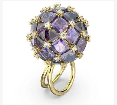 Anillo SWAROVSKI NUEVO EN CAJA Curiosa 3 dimensiones tono dorado talla 55 y bolsa de regalo £330❤️ Foto 1 de 4