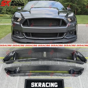 Malla de rejilla de parachoques delantera superior + inferior para Ford Mustang 2015-17 fibra de carbono/negro - Imagen 1 de 27