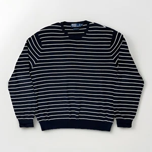 Suéter Polo Ralph Lauren Para Mujer Talla XXL Azul Marino Blanco Rayas Mangas Largas Usado en Excelente Condición - Imagen 1 de 8