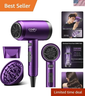 Haartrockner mit Diffusor, Ionen Föhn 1600W, Tragbar Leicht Schnell D... - Bild 1 von 4