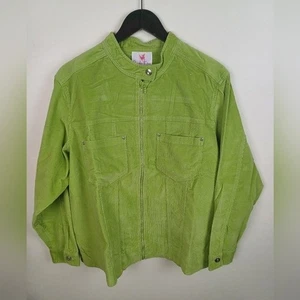NWT Quacker Factory Zip Front Corduroy Jacket Kiwi 1X A57353 - Picture 1 of 8