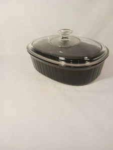 Vintage Corning Ware French Black F-2-B 2.8 Liter With Lid EUC - Picture 1 of 13