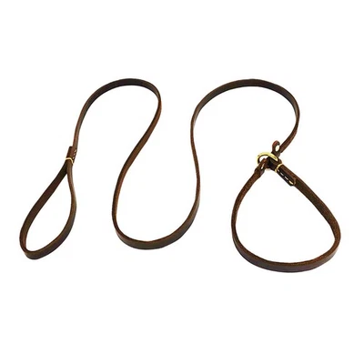 5.6ft Leather Dog Leash Real Leather Slip Lead for Medium Large Dogs Adjustab... - Image 1 of 4