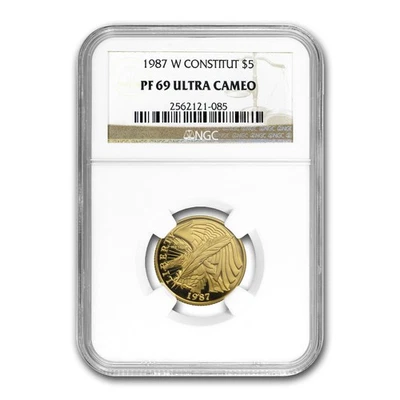 1987-W Gold $5 Commem Constitution PF-69 NGC - Image 1 of 3