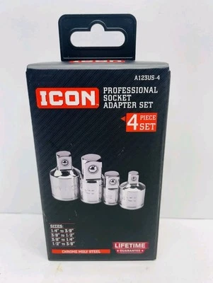 Icon Professional Socket Adapter Set 4 Piece Chrome Moly Steel A123US-4 - Image 1 of 4